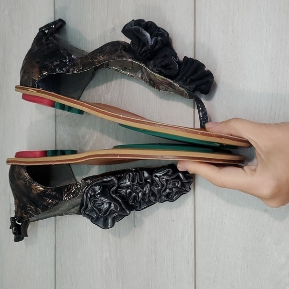 Anthropologie Poetric Licence Womens Comfort Y2K Bow Thong Sandals shoes sz 9.5 - Picture 10 of 12